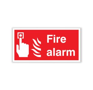 Fire Alarm Sign Vinyl 100X200Mm