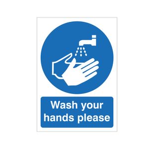 Wash Your Hands Please Sign Vinyl A5