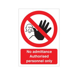 Authorised Personnel Only Plas A5