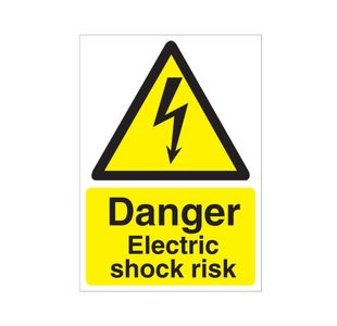 Danger Electric Shock Risk Vinyl A5