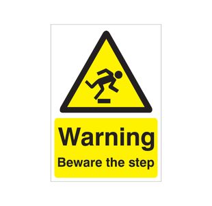 Warning Beware Of Step Sign Vinyl A5