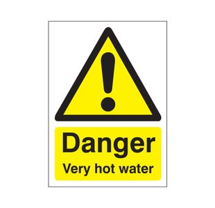 Danger Very Hot Water Vinyl 70X50