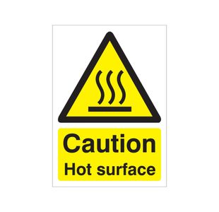Caution Hot Surface Sign Vinyl A5