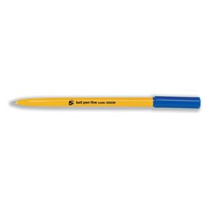 Ball Pen Ylw Barrel Fine Blue Pk50