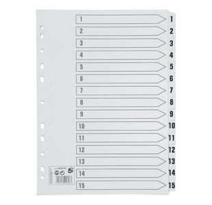 Index 1-15 Strip Tab 150Gsm A4 White