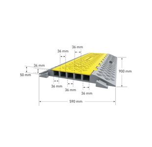 Cable Prot Ramp Med 930X500 Ylw/Blk