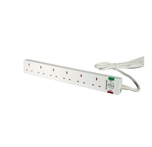 5 Star 6-Gang Extension Lead 2M Wht