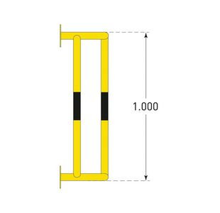 Wall Mtd Pipe Prot Out 1000 Ylw/Blk