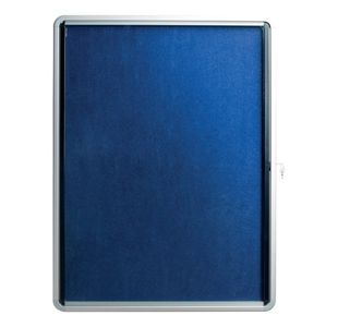 Glazed Noticeboard Blue 900X600Mm