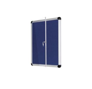 Glazed Noticeboard Blu Felt 900X1200