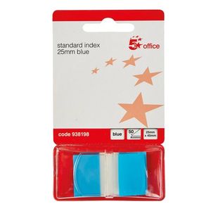 Standard Index Flags 25X45Mm Blu Pk5