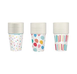 Party Printed Paper Cups X20 Pk18