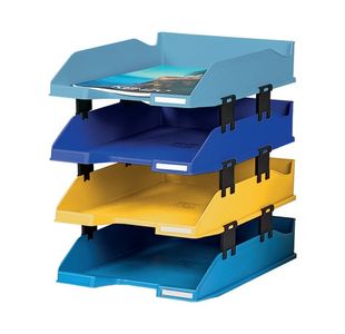 Exacompta Bee Blue Letter Trays Pk 4