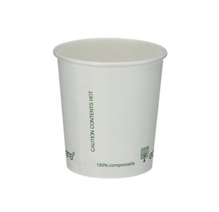 Sgl Wall Coffee Cup 4Oz Wht Pk1000