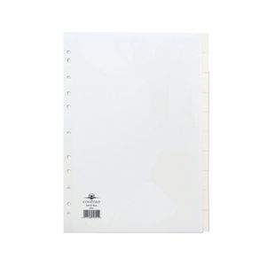 Concord Dvdr 10-Part 150Gsm Wht