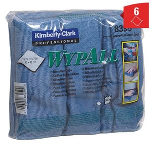 Microfibre Cloths 400X400Mm Blue Pk6