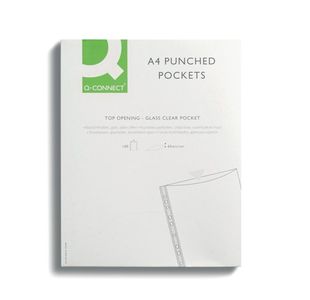 Q-Connect Punched Pocket Glass Pk100