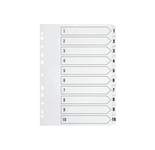 Q Connect Index 1-10 Polyprop White