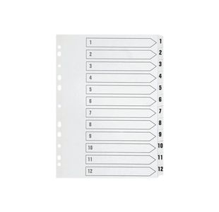 Q-Connect Index 1-12 Brd Reinf White