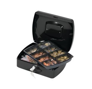 Q-Connect 10 Inch Black Cash Box
