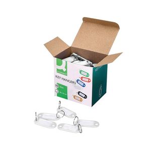 Q-Connect Key Fob 2 Holes Wht Pk100