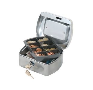 Q-Connect Cash Box 6 Inch Silver