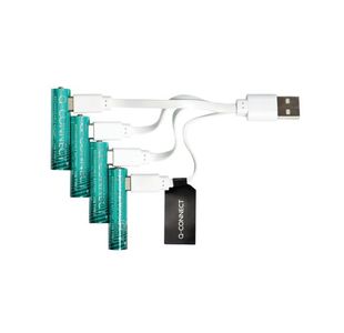 Q-Connect Rchb Aaa Batteries Pk4