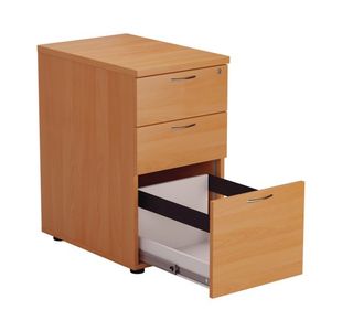 Jemini 3Drw Desk High Pedestal Beech