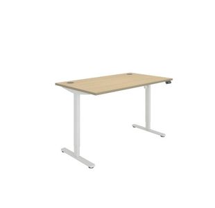 Sm Sit/Stand Desk 1400X800 Oak/Wht