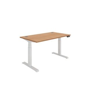 Dm Sit/Stand Desk 1400X800 Beech/Wht