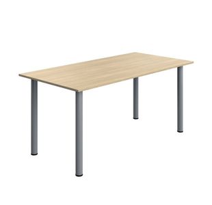 Pole Leg Rect Tbl 1600X800 Oak/Slv