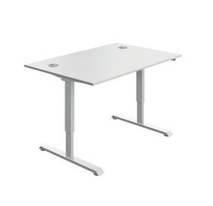 Sm Sit/Stand Desk 1200X800 Wht/Wht