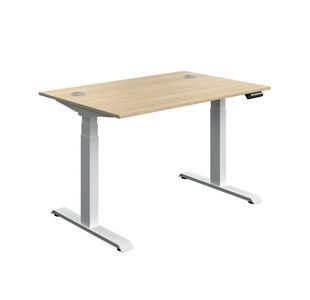 Dm Sit/Stand Desk 1200X800 Oak/Wht