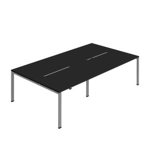 4 Per Back-Back Bench Desk Blk/Slv
