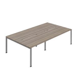4 Per Back-Back Bench Desk Goak/Slv