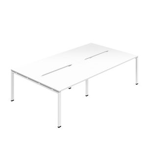4 Per Back-Back Bench Desk Wht/Wht