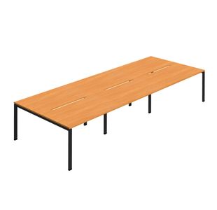 6 Per Back-Back Bench Desk Bch/Blk