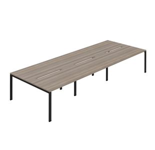 6 Per Back-Back Bench Desk Goak/Blk