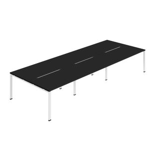 6 Per Back-Back Bench Desk Blk/Wht