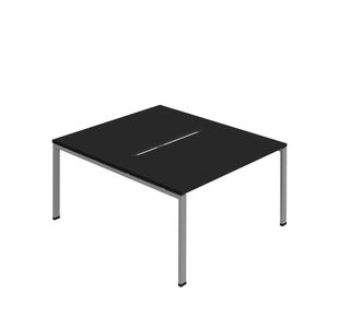 2 Per Back-Back Bench Desk Blk/Slv