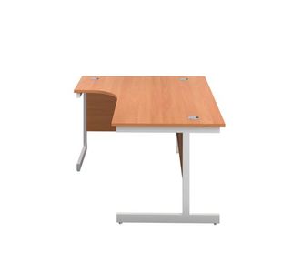 First Radial Lh Desk 1600 Bch/White