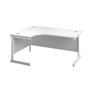 First Radial Lh Desk 1600 Wht/Wht