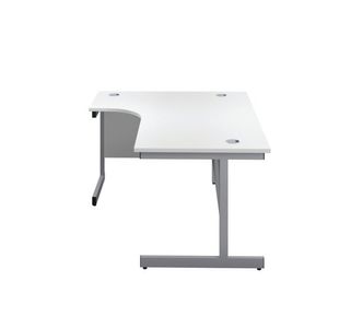 First Radial Lh Desk 1800 White/Slv