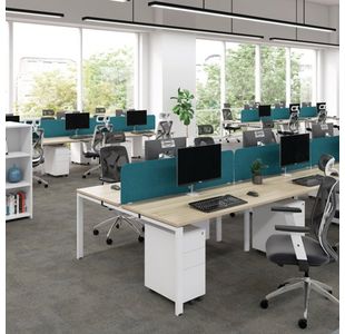 Jemini 2P Ext Bench Desk Grey Oak