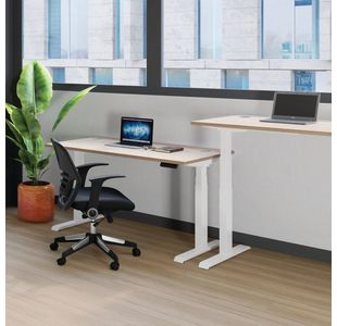 Jemini Sit/Stand Desk With Cable Wht