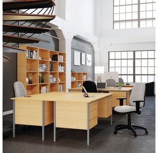 Modara Desk 3Drw Fxd Ped 1200Mm Oak
