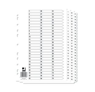 Q-Connect A4 1-75 Mylar Index Pk10