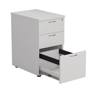 First 3 Drw Desk High White