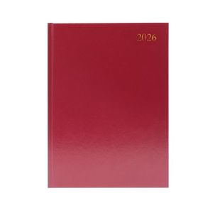 Desk Diary 2 Dpp A4 Burgundy 2026