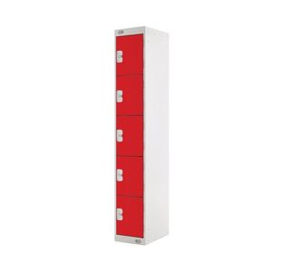 Five Compartment Locker 300 Red